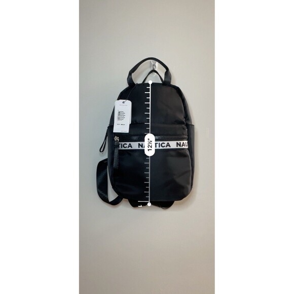 Nautica Backpack MSRP $89 Black Brand New Straps Side Pockets Lightweight - Picture 7 of 8